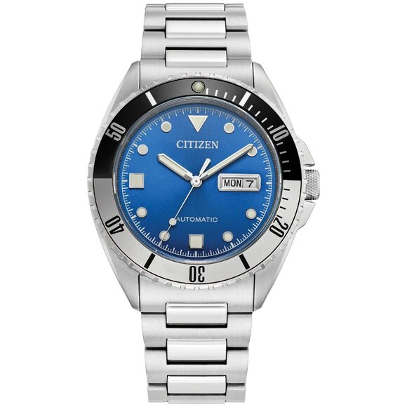 Citizen Men's Automatic Silver Blue Stainless Steel Watch 42MM NH7530-52M - Picture 1 of 6